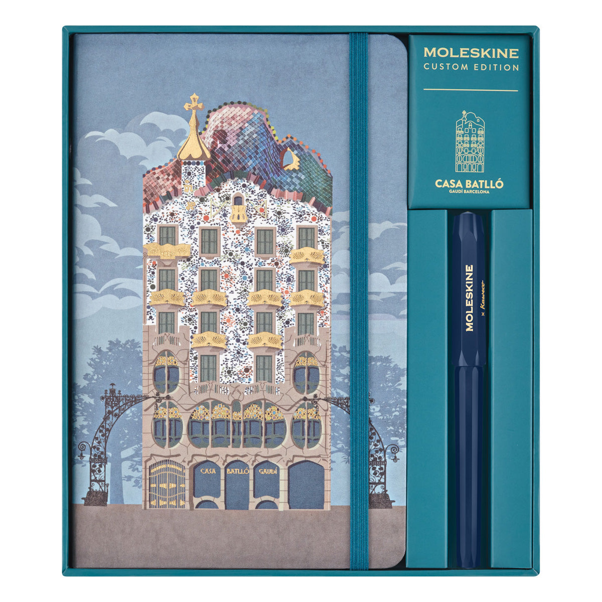 Moleskine LE Notebook Large + Cahier NB Large + Kaweco Rollerball Pen Casa Batllo