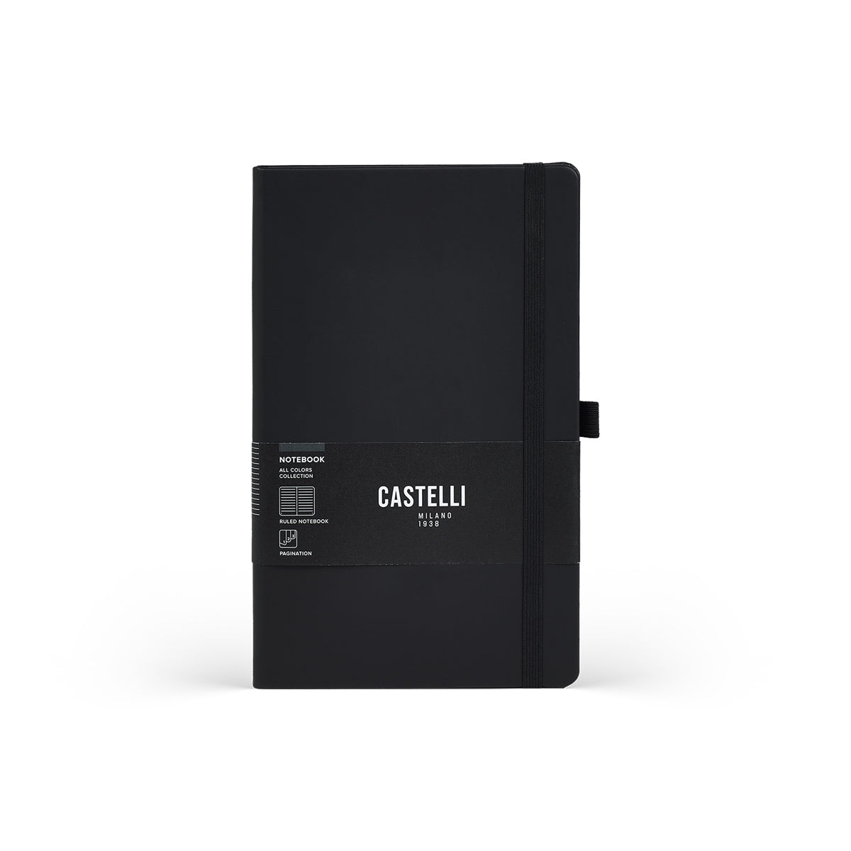 Castelli Notebook All Colour Mid Ruled Black