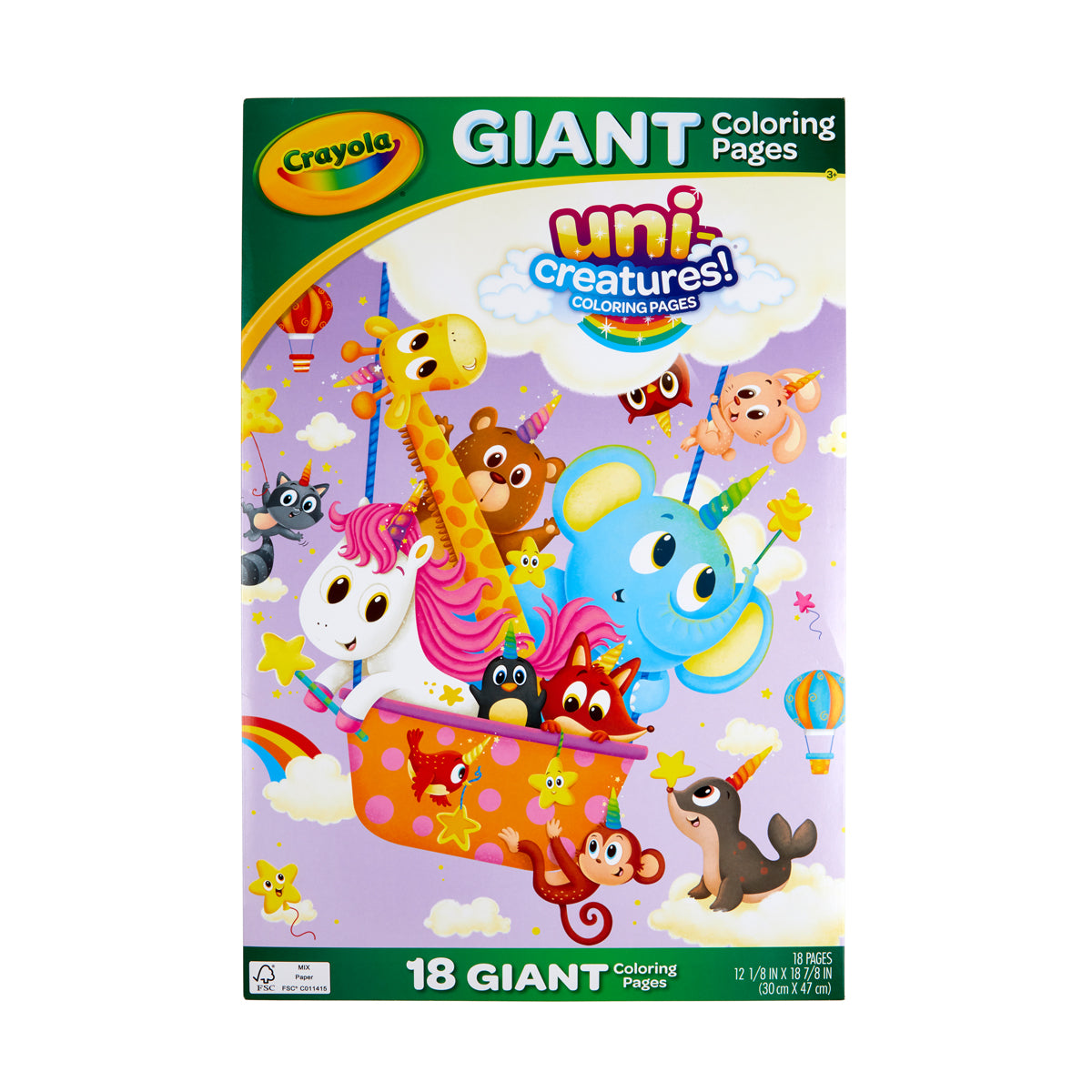 Crayola Giant Coloring Pages Foldalope Uni Creatures 18 Pages
