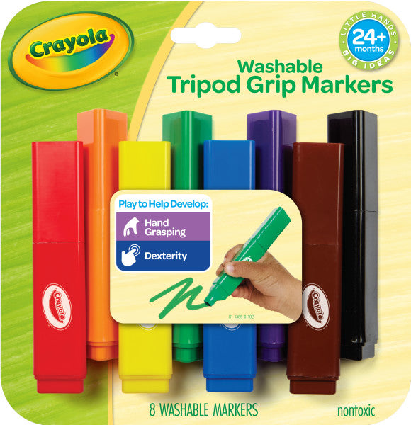 Crayola Young Kids Washable Tripod Grip Markers 8Pk