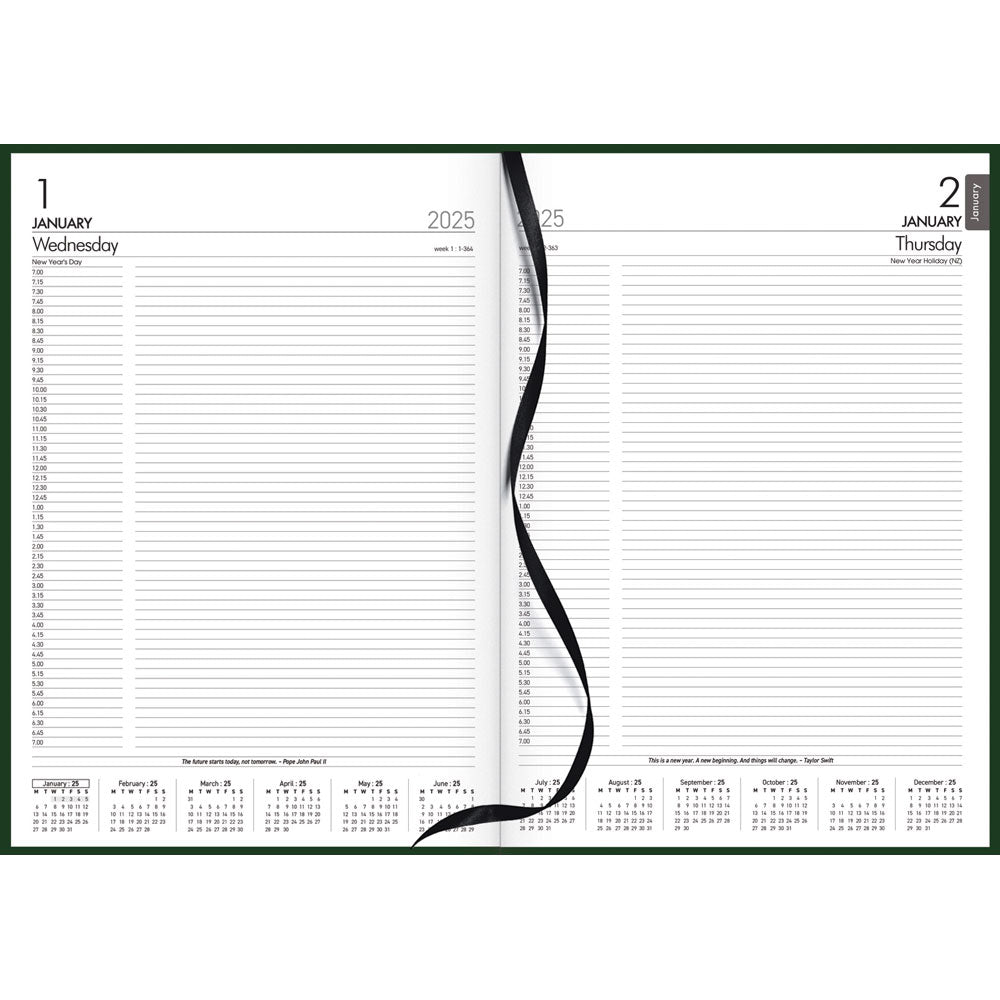 Collins Diary Rhapsody A41 Day To Page Racing Green 2027