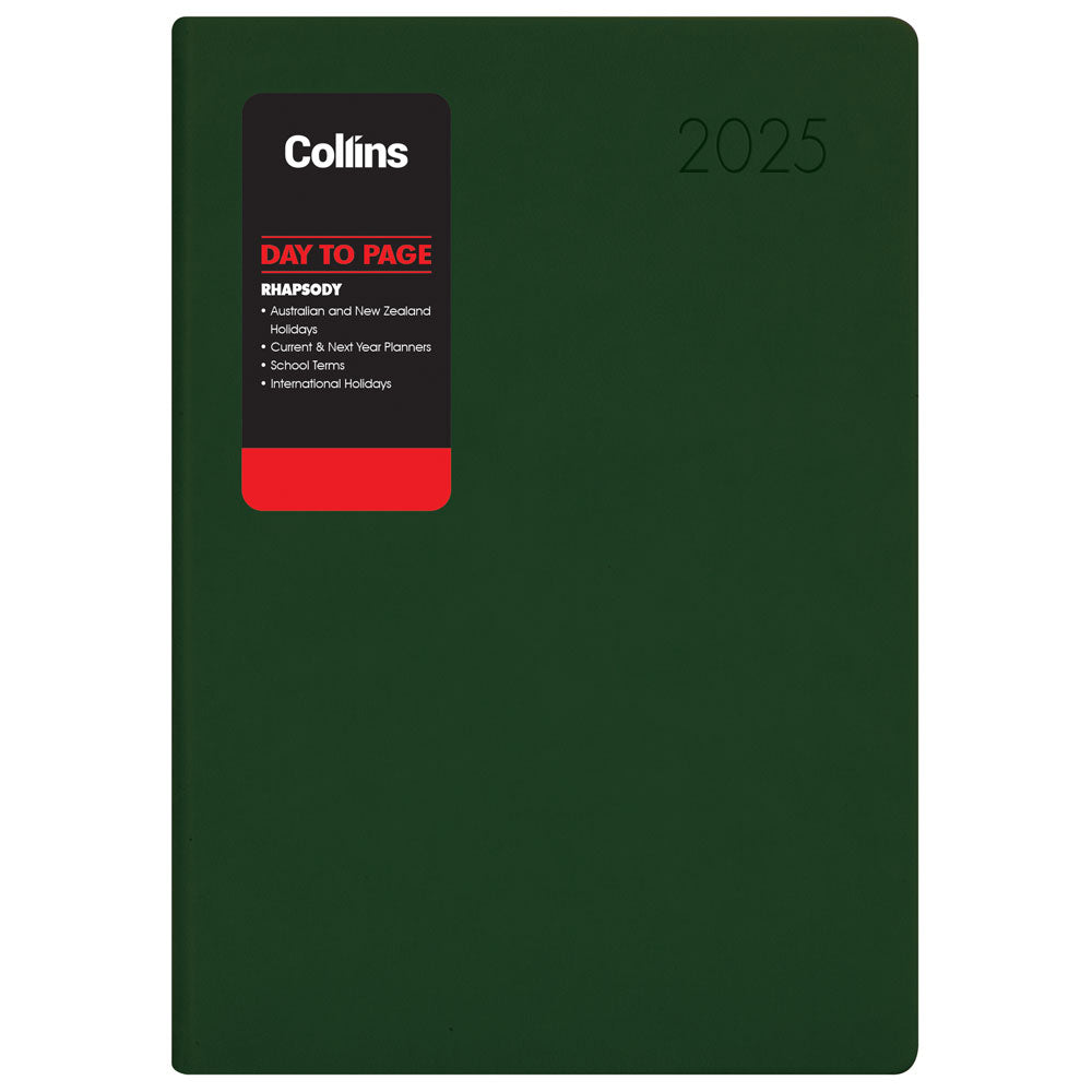 Collins Diary Rhapsody A51 Day To Page Racing Green 2027
