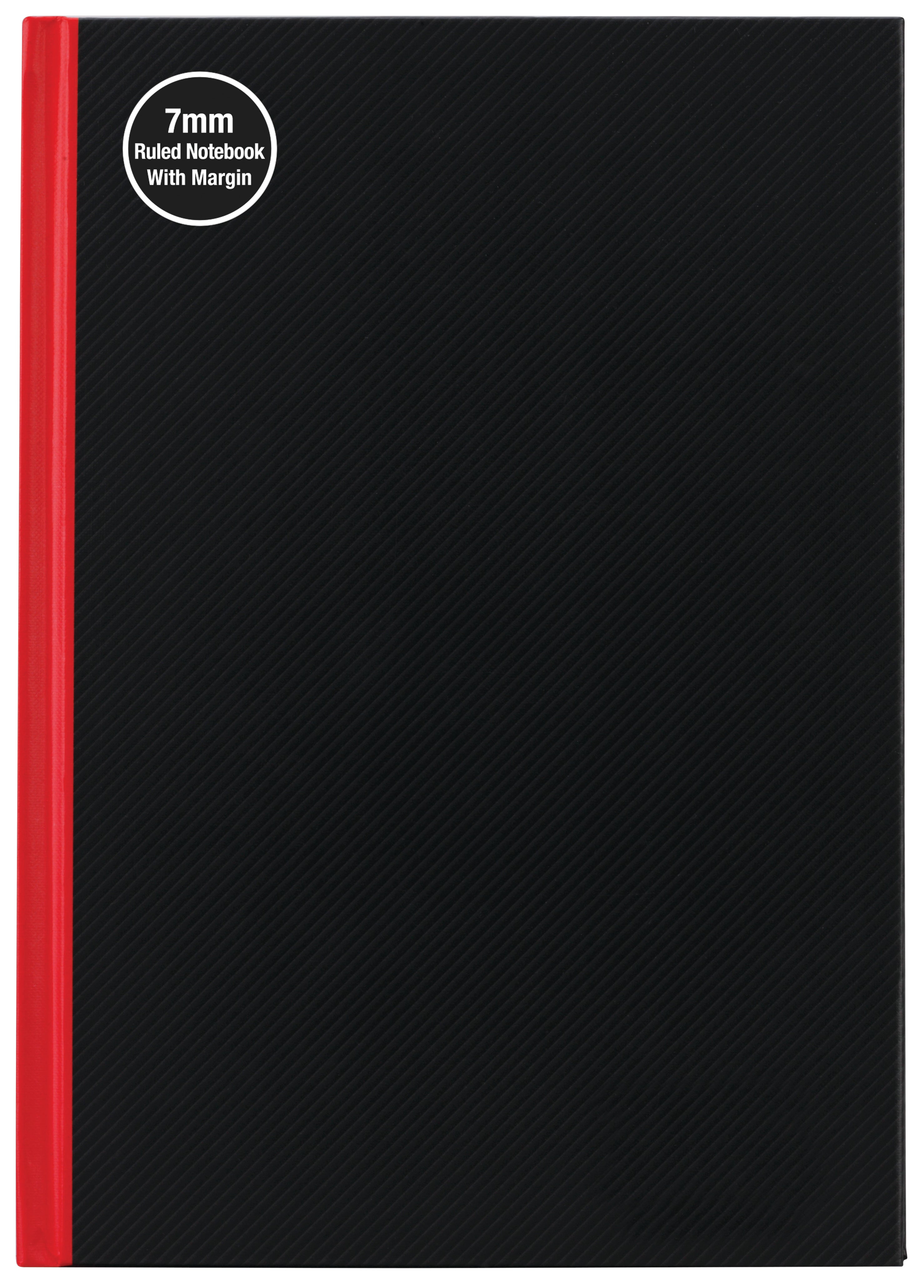 Milford Notebook A5 7mm 68gsm With Margin Red & Black 100lf