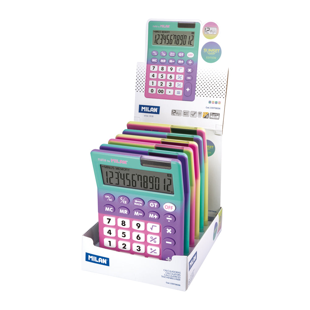 Milan Calculator Sunset Desk 12 Digit. Sold per 6s