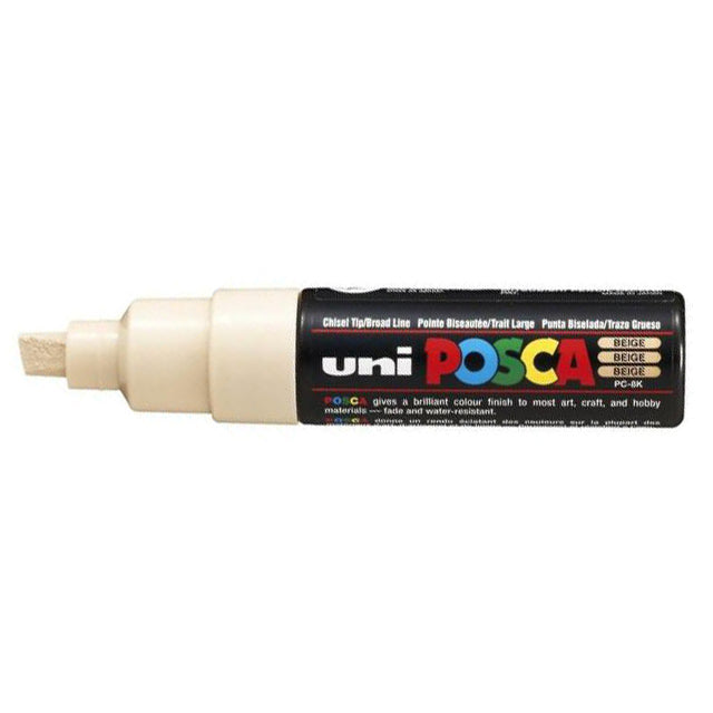 Uni Posca Marker 8.0mm Bold Chisel Beige PC-8K