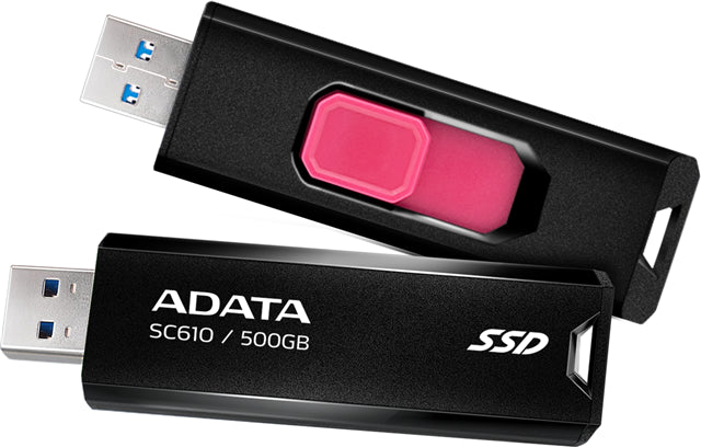 ADATA SC610 Retractable USB3.2 Gen 2 500GB External SSD 5yr wty