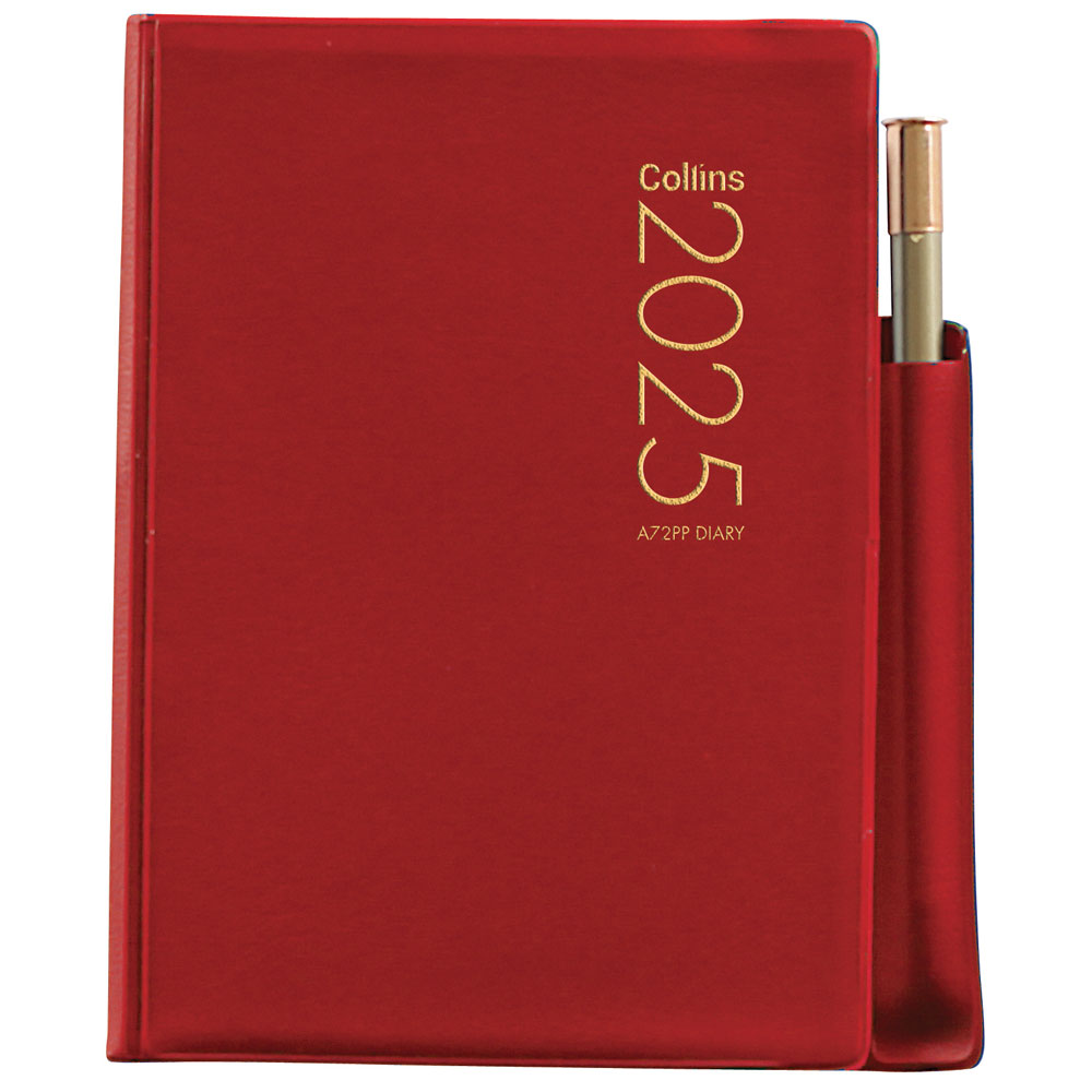 Collins Diary A72PP Red With Pencil 2027