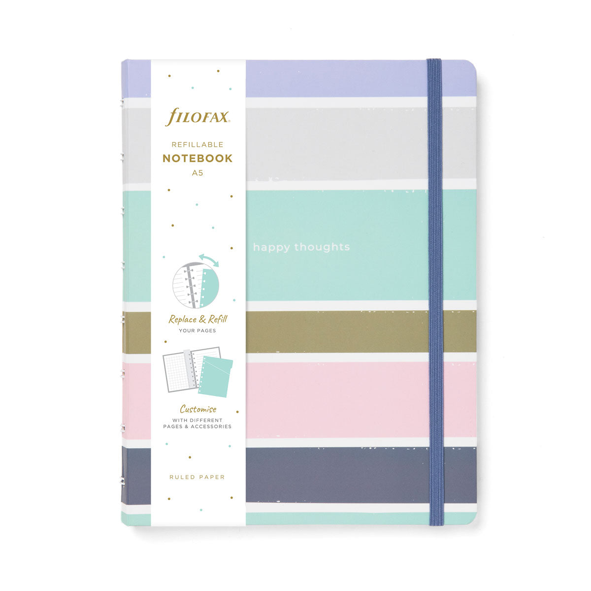 Filofax Notebook A5 Good Vibes Stripes