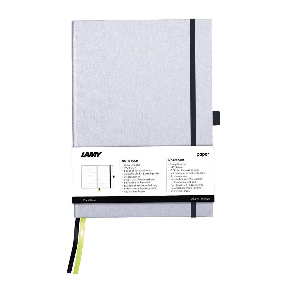 Lamy Notebook A5 Hard Cover Silver with Black Edge