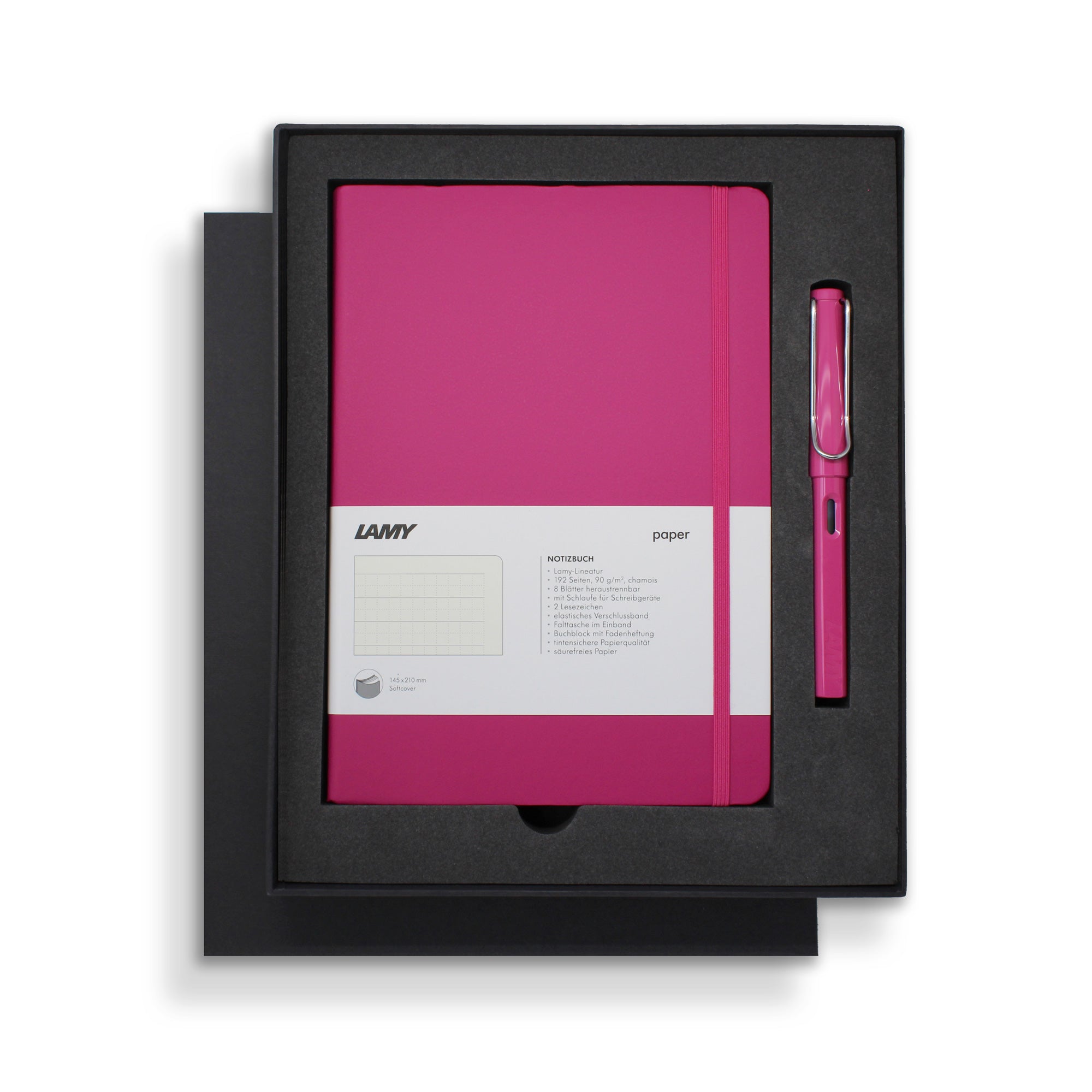 Lamy Notebook Fountain Pen Gift Set A5 Soft Cover Pink