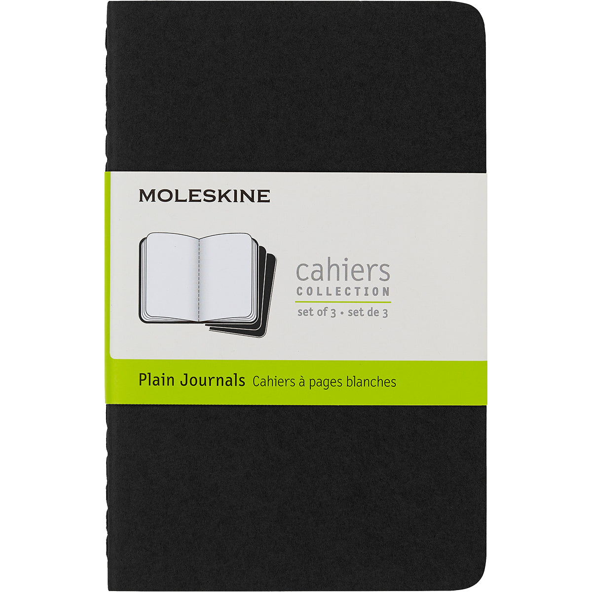 Moleskine Cahier Journals Pocket Black Plain Pack 3