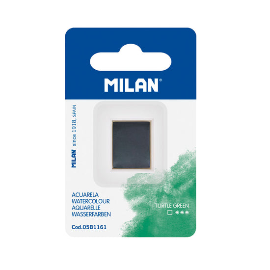 Milan Watercolour Paint Half Pan Refill Turtle Green