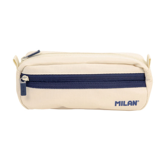 Milan Pencil Case Rectangular 2 Zip 1918 Series Beige