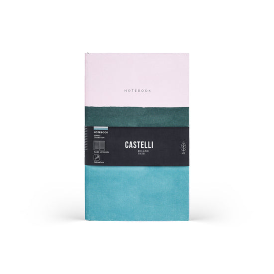 Castelli Notebook Stripes Mid Ruled Dusty Pink