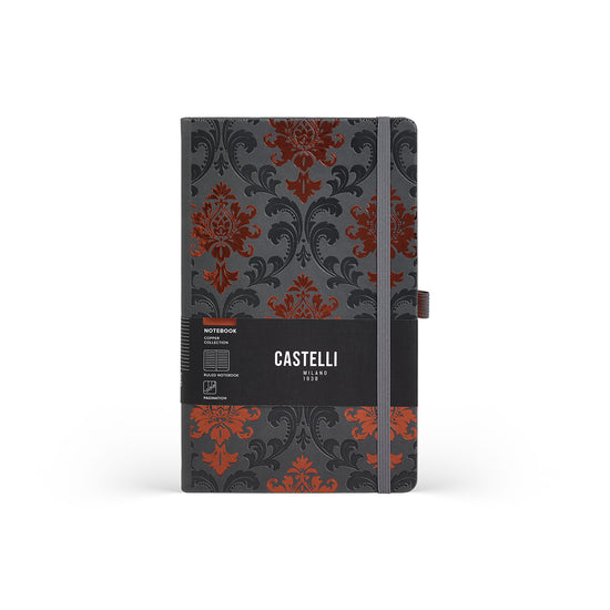 Castelli Notebook Copper Mid Ruled Baroque