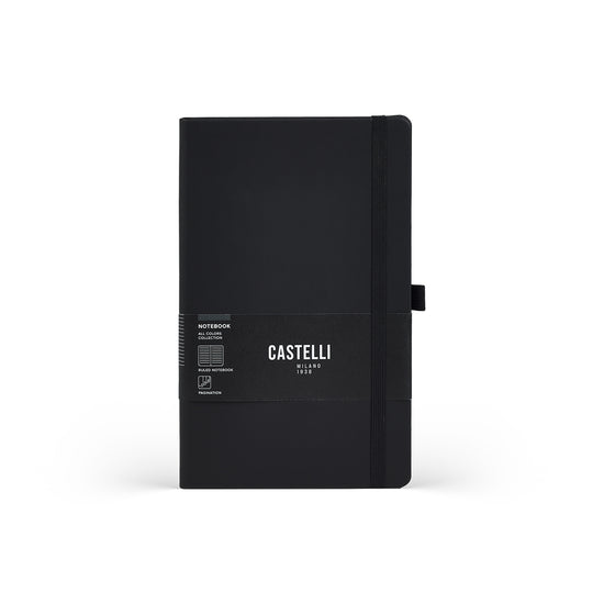 Castelli Notebook All Colour Mid Ruled Black