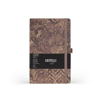 Castelli Notebook Shabby Mid Ruled Brown Texture