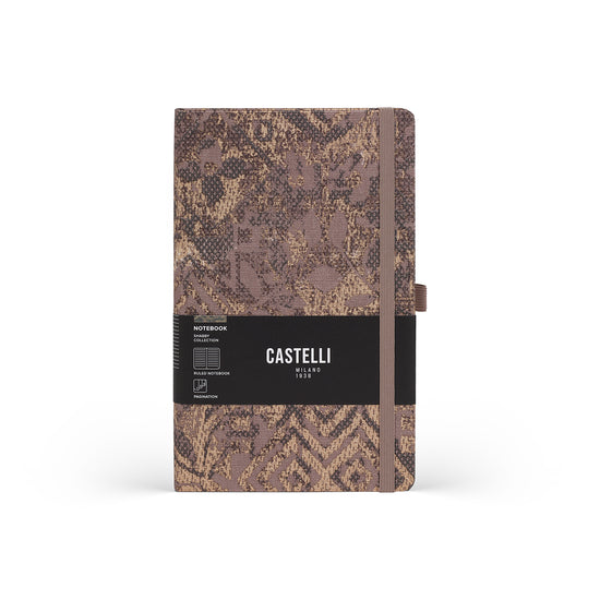 Castelli Notebook Shabby Mid Ruled Brown Texture