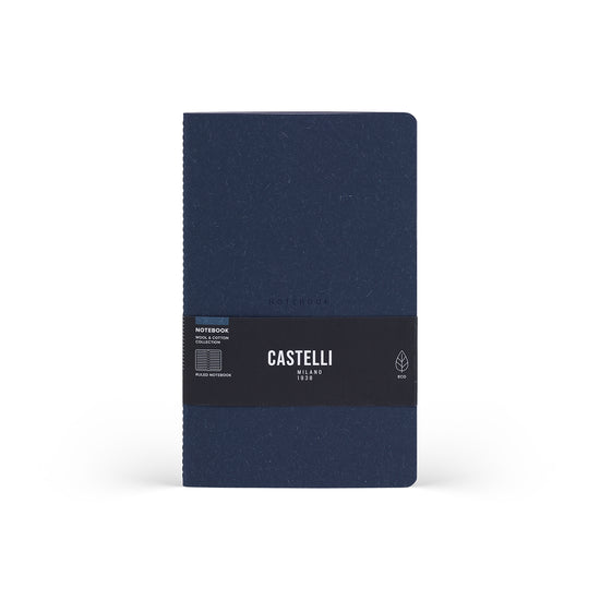 Castelli Quaderno Stitched Wool&Cotton Mid Ruled Blue