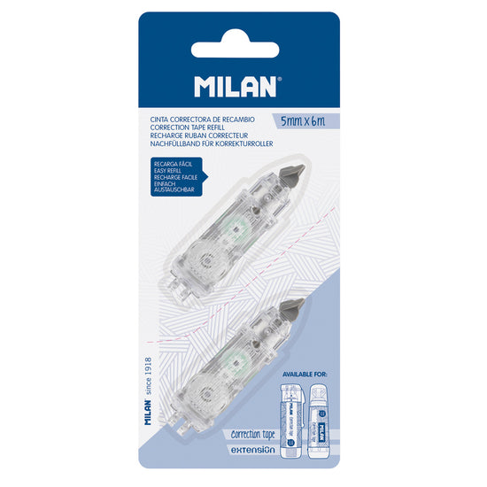 Milan Correction Tape Refill 5mm x 6m 2 Pack