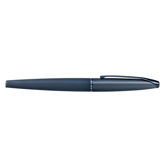 Cross ATX Etched Diamond Pattern Dark Blue Fine Nib Fountain Pen