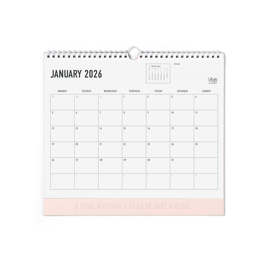 Letts of London Wall Calendar Conscious 300x270mm Rosewater 2026