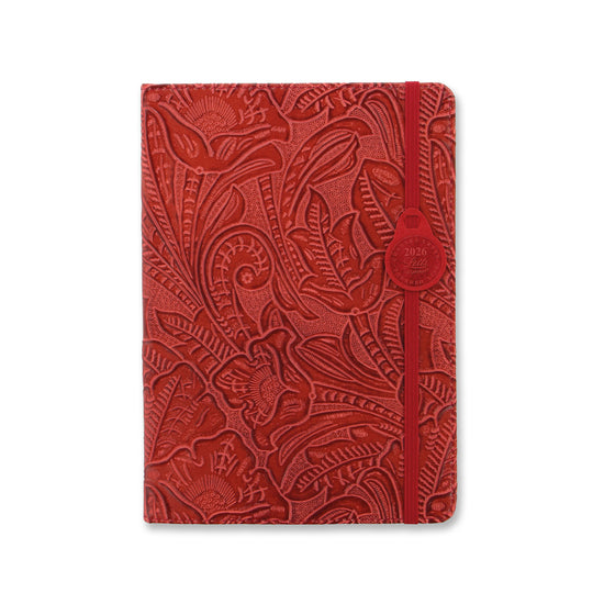 Letts of London Diary Baroque A5 Week to View Red 2026