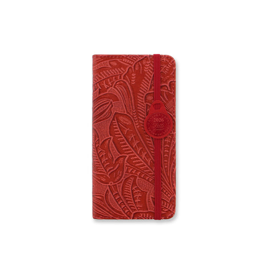 Letts of London Diary Baroque Slim Week to View Red 2026