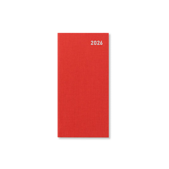 Letts of London Diary Principal Slim Week to View English Red 2026