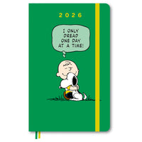 Moleskine Diary 12 Month Daily HC Large Charlie & Snoopy Green 2026
