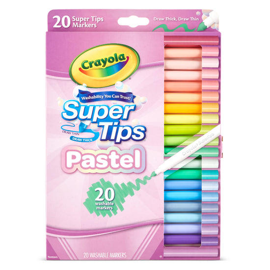 Crayola Pastel Washable Super Tips Markers 20Pk