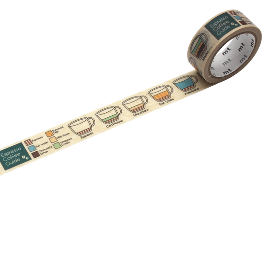 MT Washi Tape 15mm x 5m Espresso Coffee Guide