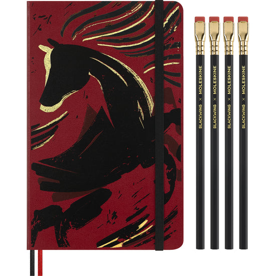 Moleskine LE YOT Horse Notebook Large + 4 Blackwing Pencils in Firm Gift Box