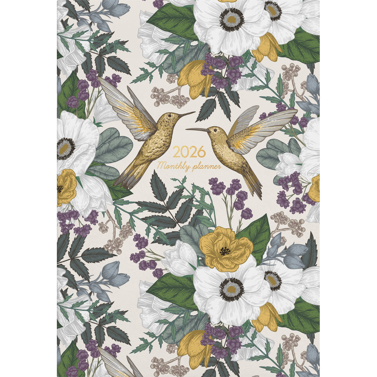 Collins Designer A4 Monthly Planner Floral Numbers Even Year