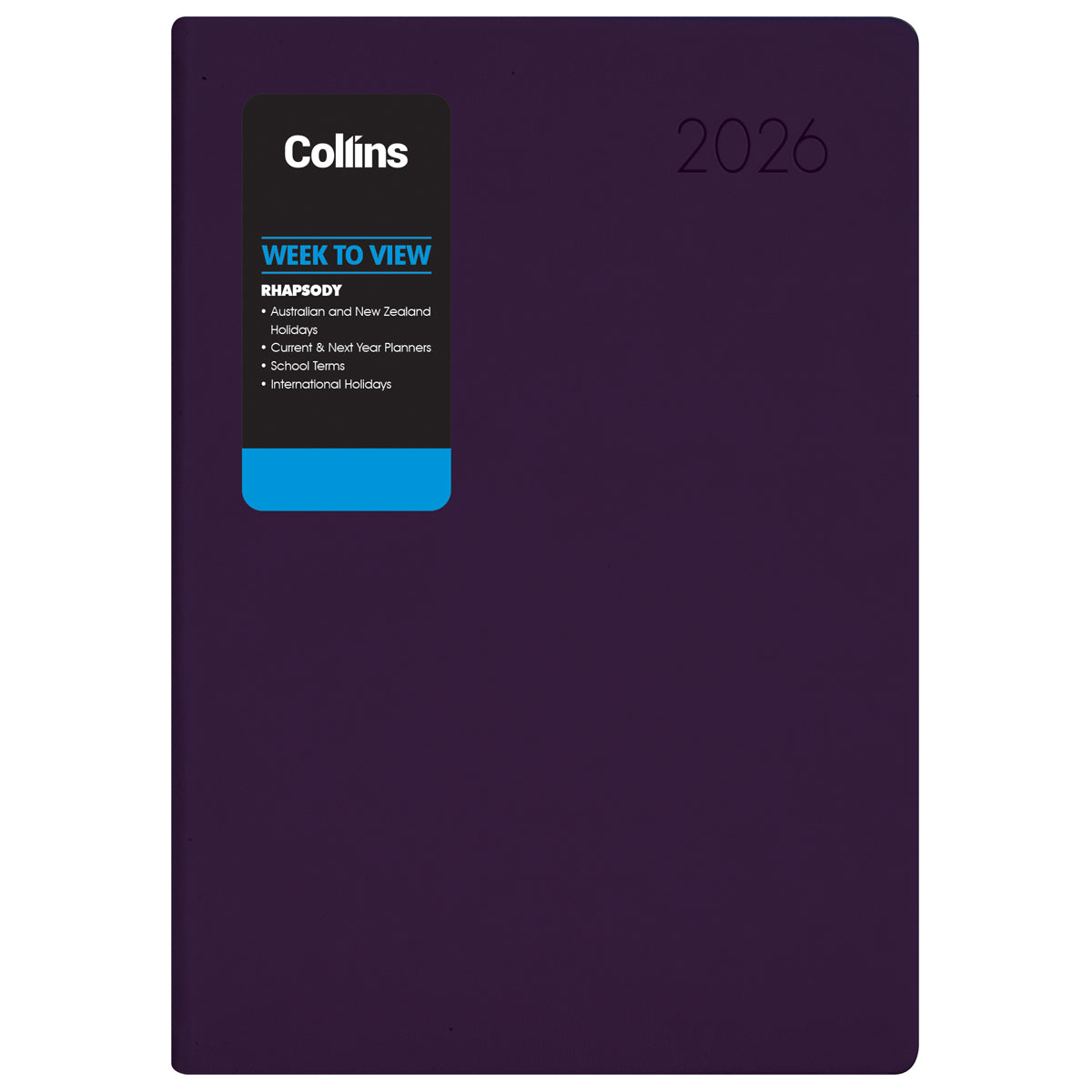 Collins Rhapsody A53 Week To View Diary Even Year Royal Purple