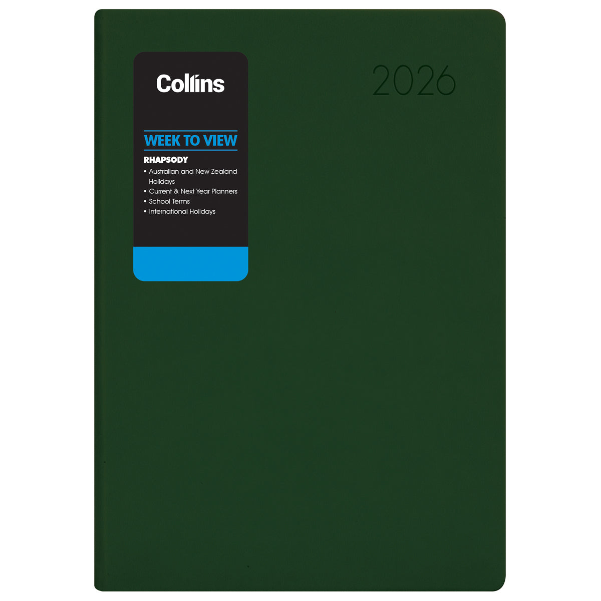 Collins Rhapsody A53 Week To View Diary Even Year Racing Green