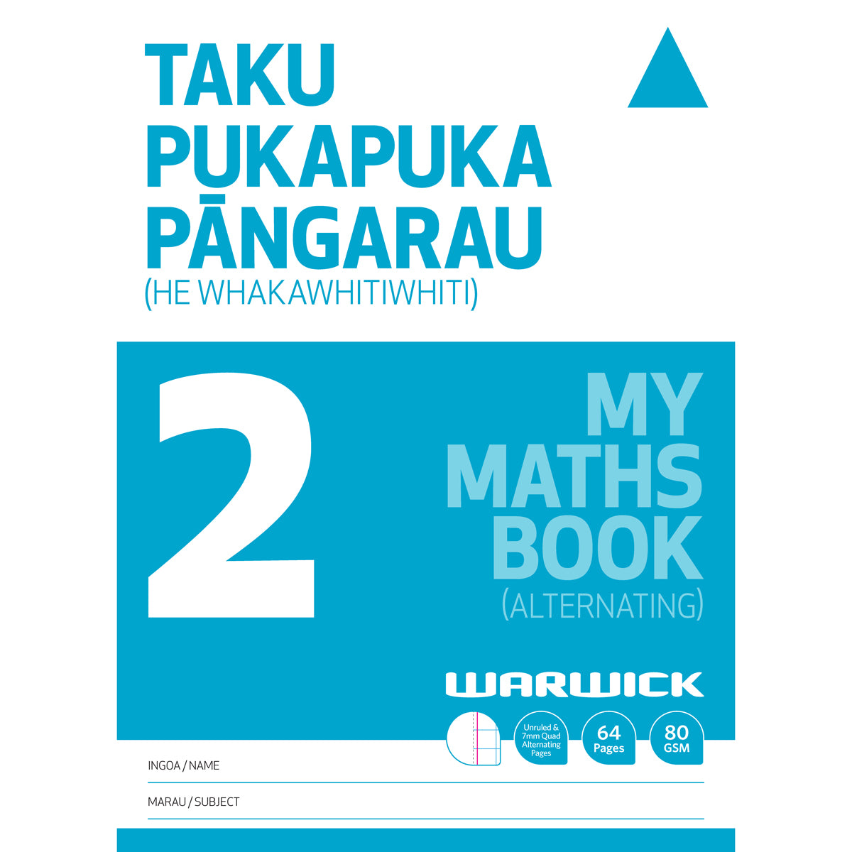 Warwick My Maths Book 2 7mm Quad Alternating Pages