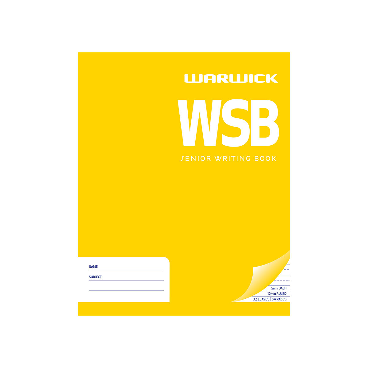 Warwick Senior Writing WSB 40 Leaf Dashed 5mm Ruled 10mm 255x205mm