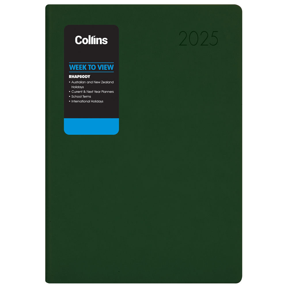 Collins Diary Rhapsody A73 Week To View Racing Green 2027
