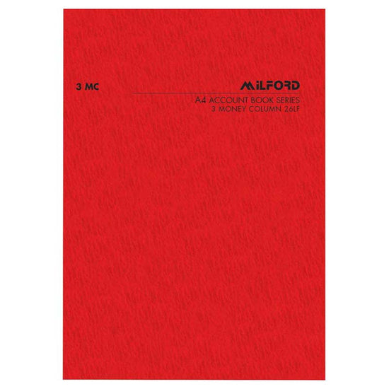 Milford A4 3 Money Column 26 Leaf Limp Account Book