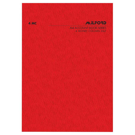 Milford A4 4 Money Column 26 Leaf Limp Account Book
