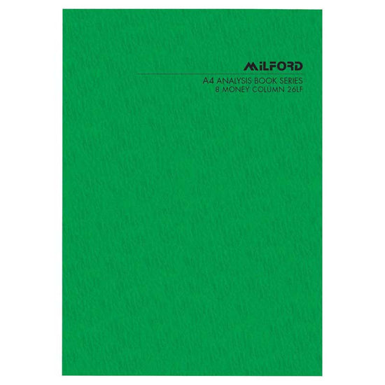 Milford A4 8 Money Column 26 Leaf Limp Analysis Book
