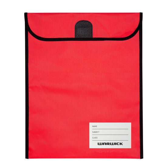 Warwick Homework Bag Medium 290x360mm Hook & Loop Red