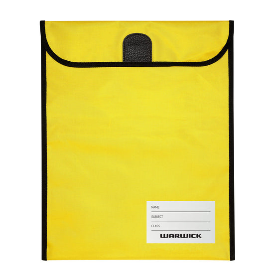 Warwick Homework Bag XL 450x360mm Hook & Loop Yellow