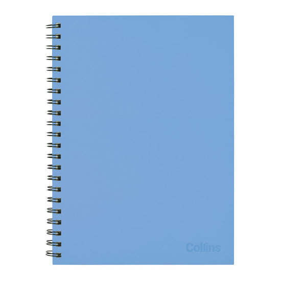 Collins Notebook Wiro A4 Side Opening Light Sky Blue 7mm Ruled 100 Leaf