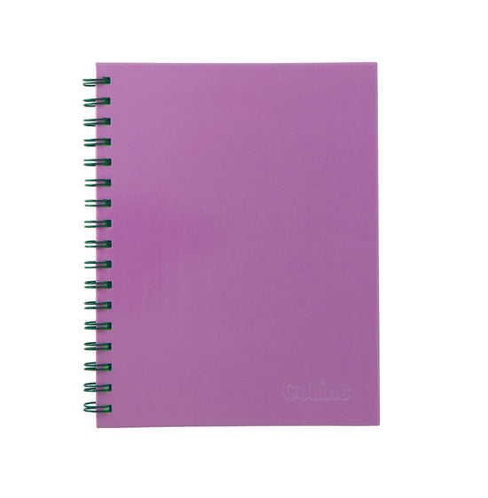 Collins Notebook Wiro 225x175 Mauve 100 Leaf Side Opening