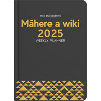 Tuhi Diary B53 Week to View Premium Mahere a Wiki Black & Gold 2027