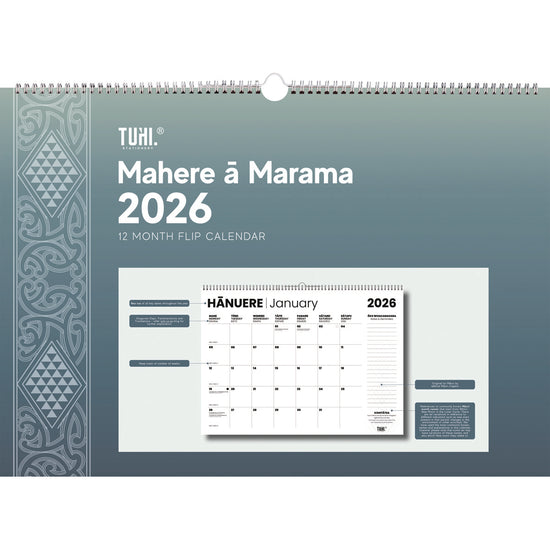 Tuhi Calendar One Month to View Maori A2 2026
