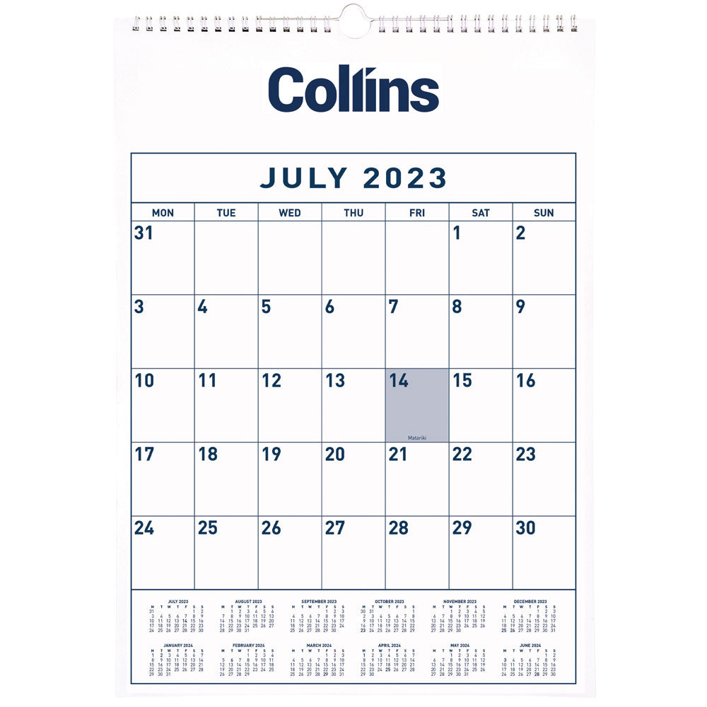 Collins Calendar Mid Year A3 Month To View 2025/2026
