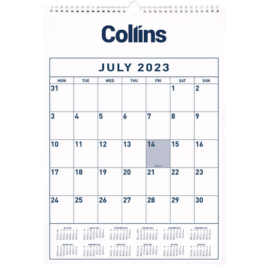 Collins Calendar Mid Year A3 Month To View 2025/2026